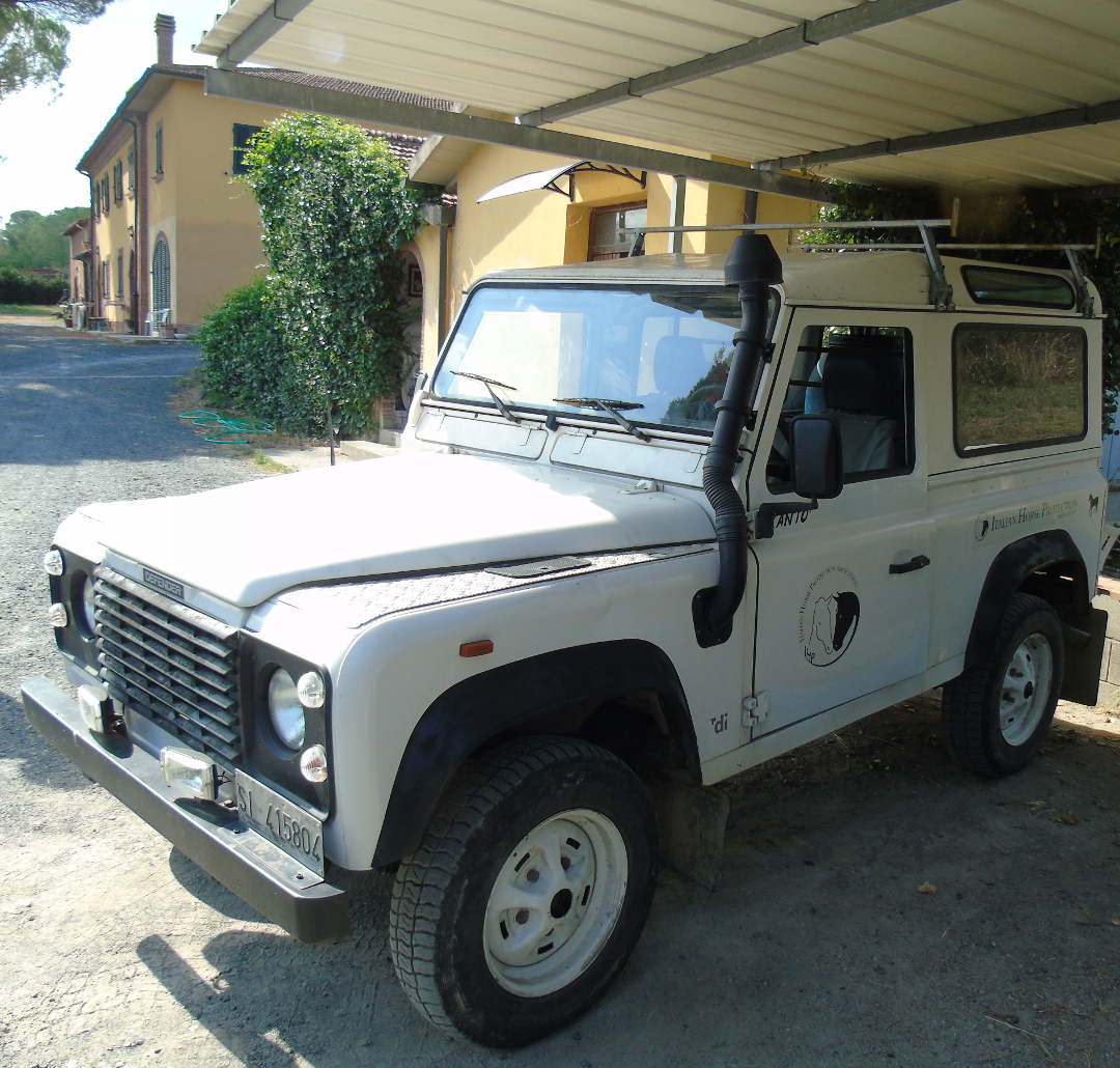 The charity's chariot a donated Land Rover.