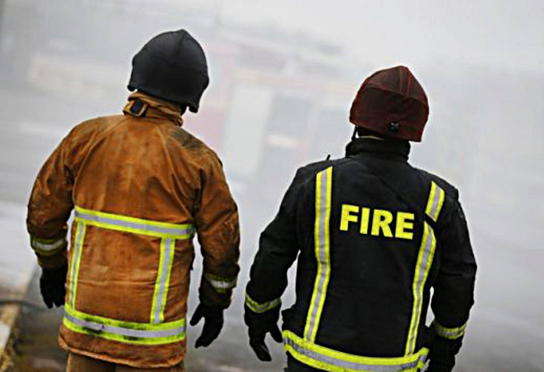 Onlooking British Fire Fighters