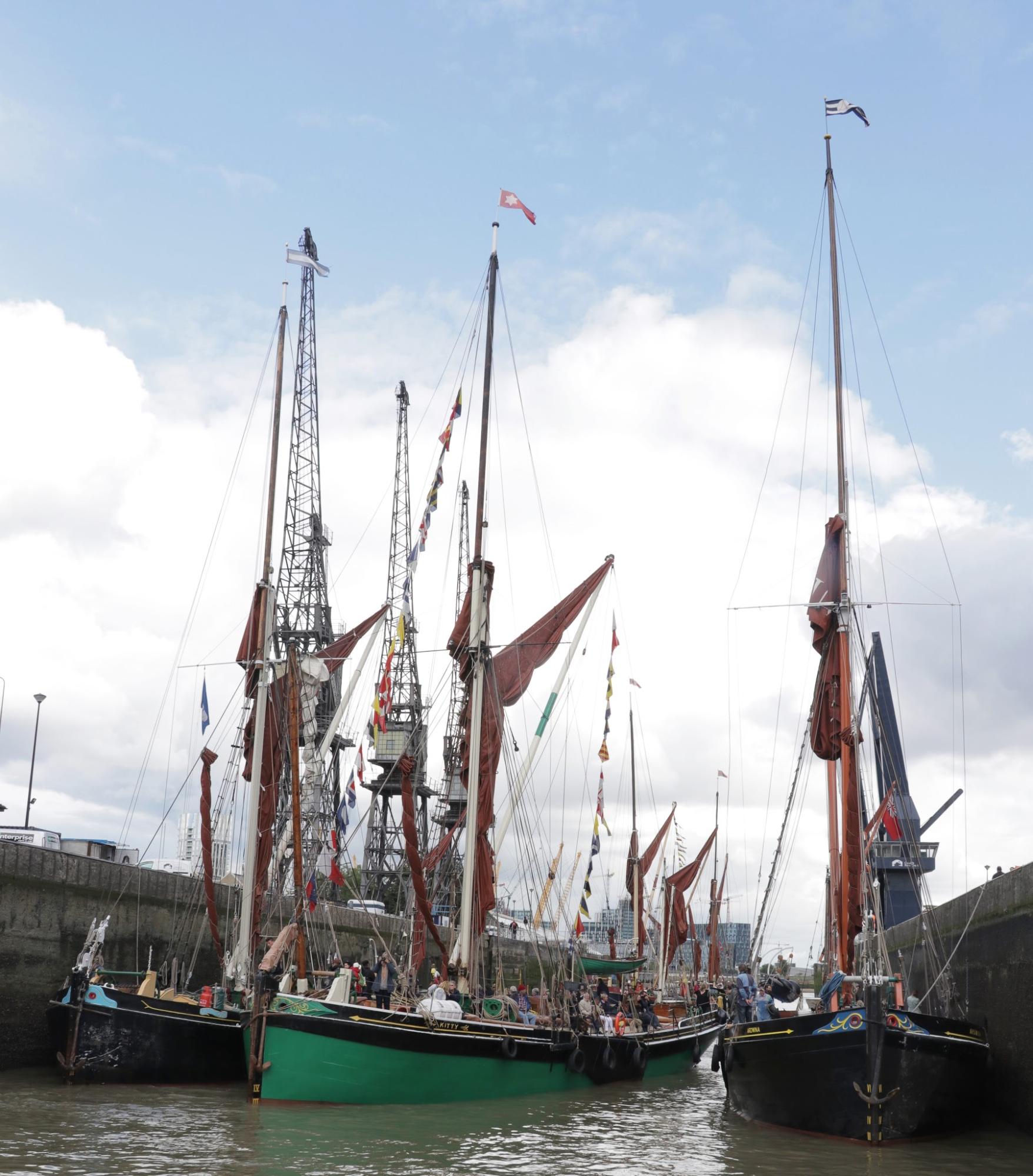 Loading into the lock at West India Docks to become part of the Popup Museum 2017.